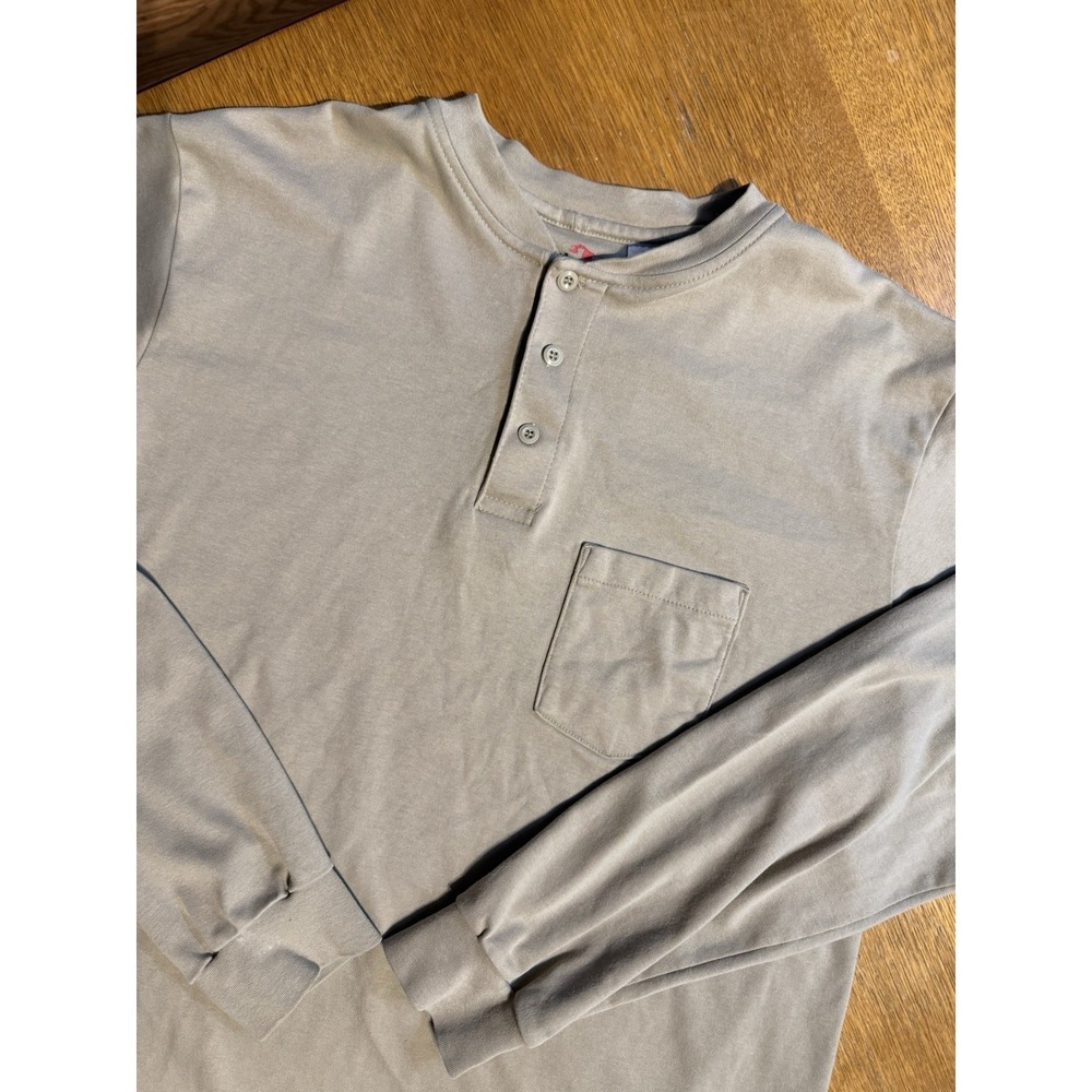 Bulwark FR Henley XXL Cotton Flame Resistant Work Shirt Tan Made In Mexico